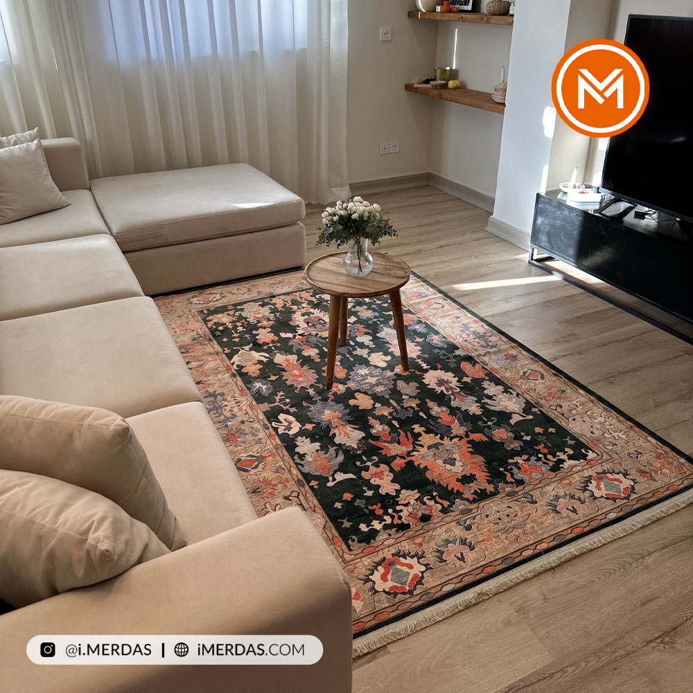 فرش کهنه نما کد 20851 زمینه تمام رنگ